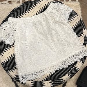 Lace short sleeve blouse